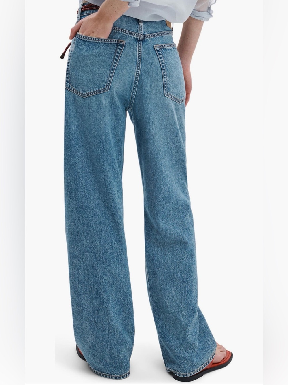 Rag & Bone Women’s Featherweight Logan Wide Leg Jeans Size 27 - Clover - Picture 9 of 10